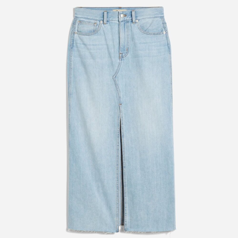 Madewell NWT Rilee Denim Midi Skirt in Fitzgerald Wash Size 29 - Picture 2 of 8